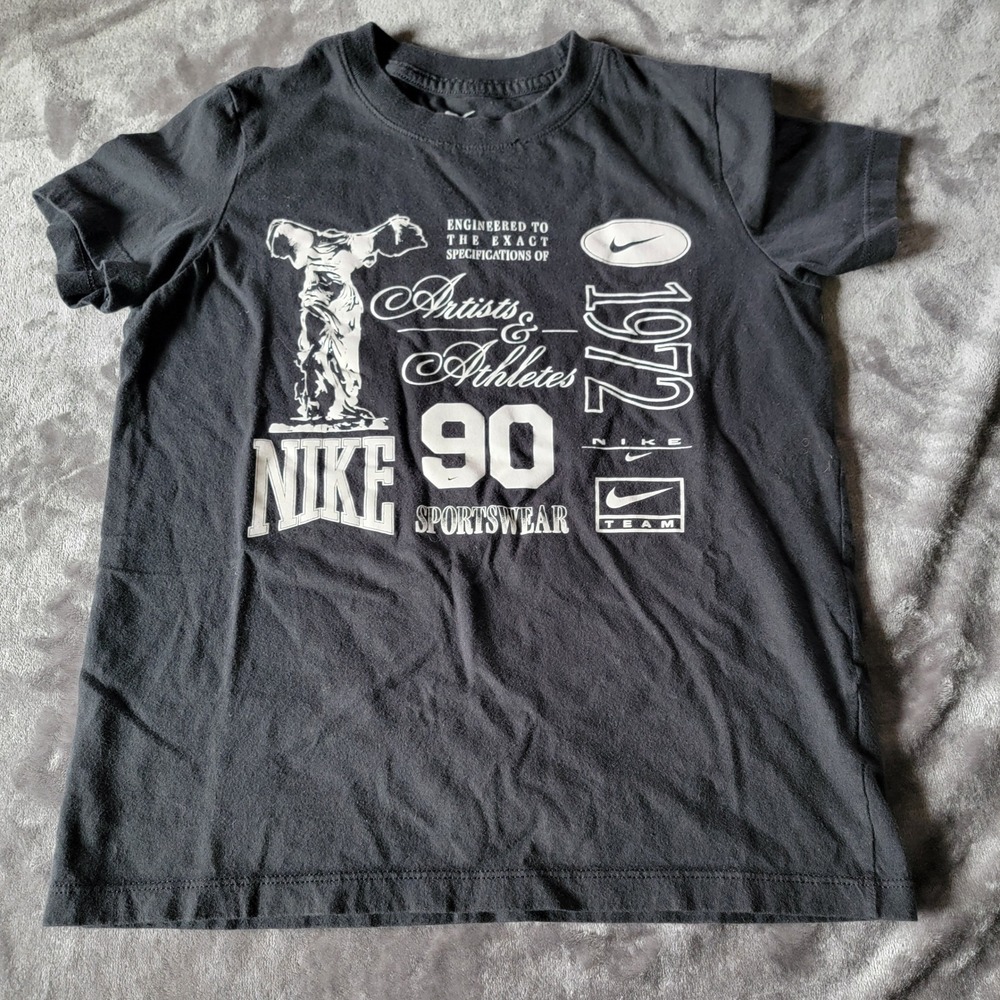 Nike Graphic Tee Kids Large Black Excellent "Artists & Athletes 1972" Shirt 760